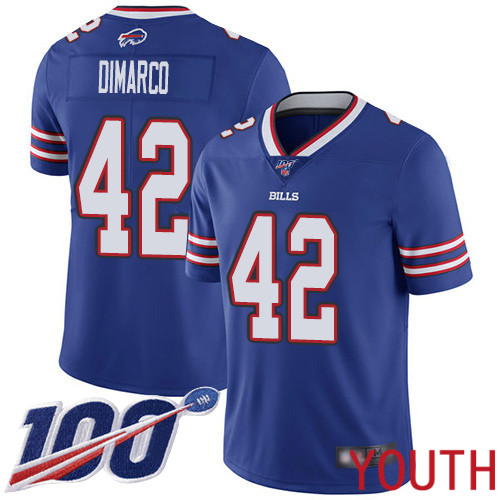 Youth Buffalo Bills #42 Patrick DiMarco Royal Blue Team Color Vapor Untouchable Limited Player 100th Season NFL Jersey